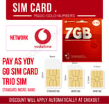 OFFICIAL Vodafone UK Pay As You Go SIM CARD  Standard Micro Nano BARGAIN 99P