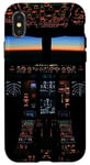 Coque pour iPhone X/XS Avion Cockpit Vol Esthétique Night Instruments Pilote