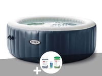 Kit spa gonflable Intex PureSpa Blue Navy rond Bulles 6 places + Kit traitement brome