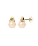 Blue Pearls Womens Pink Freshwater Diamonds Earrings and yellow gold 750/1000 - Multicolour - One Size