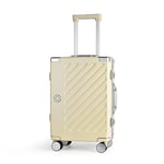 JLY 100% Polycarbonate Zipperless Luggage, Double TSA Locks Suitcase 20 inch Hardside 4 Spinner Wheels, Aluminium Alloy Handle, Flight Cabin Carry-on Travel Case.