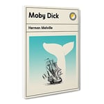 Book Cover Moby Dick Herman Melville Modern Canvas Wall Art Print Ready to Hang, Framed Picture for Living Room Bedroom Home Office Décor, 30x20 Inch (76x50 cm)