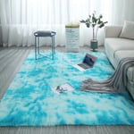 (Taivaansininen-50x160cm)Isot matot moderniin olohuoneeseen Pitkät hiukset Lounge-matto makuuhuoneeseen Pörröinen sisustus Nordic Fluffy Floor sänkymatot