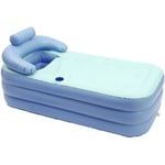 Baignoire Gonflable Baignoire Pliable Portable Maison Adulte Piscine PVC Home Spa 140 cm Bleu Clair