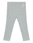 Mango Stripped Cotton Leggings Blå