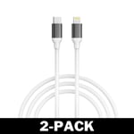 Stark 20W USB-C till Lightning Kabel Vit - 2 meter 2-Pack