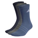 adidas Unisex Cushioned Crew Socks 3 Pairs, Legend Ink / Preloved Ink / Dark Grey Heather, 8.5-10