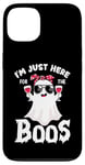 Coque pour iPhone 13 Mignon et drôle Halloween I'm Just Here For The Boos Women Ghost