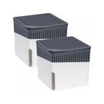 Lot de 2 déshumidificateurs Design cube Rechargeables 500g Wenko Absorbeur d'humidité, Anti moisissure jusqu'à 2 mois, Idéal jusqu'à 40m²,13x13x13