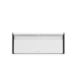 Brabantia Fall Front Bread Bin – Large Countertop Storage Box for Bread, Bagels, Rolls – Space-Saving Design with Flat Top – White