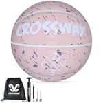 MAIBOLE Street College Ballon de Basket-Ball pour intérieur ou extérieur 69,8 cm, 71,1 cm, 73,7 cm, Mixte, Rose, 6(28.5")