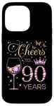 Coque pour iPhone 14 Pro Max Cheers to 90 Years Old 90th Birthday Party Women 90th Birthday Party