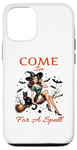 Coque pour iPhone 13 2024 Halloween Sorcière Pin Up Girl Come In For A Spell Vintage