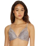 Calvin Klein Womens CK Black Bridal Lightly Lined Plunge Bra - Grey Polyamide - Size 38C