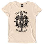 Teetown - T Shirt Femme - Extrême Cross - Motocross Moto Club Rider Motocycle Piston Course - 100% Coton Bio