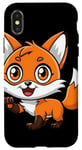 Coque pour iPhone X/XS Renard Sourire Petit Ami Jouet Enfant