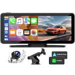 Lamto sans Fil A-pple Carplay et Android Auto, Stéréo de Voiture avec Dashcam Avant 2K, Caméra Arrière 1080P, Portable, écran Tactile de 6,86" avec Bluetooth/GPS/FM/AUX/Lien Miroir/Carte TF 64G