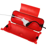 Boîte Electrique Étanche IP44, Boîtier Protection Extérieur pour Protéger les Rallonge, Câbles, Décorations de Vacances, Lumières de Noël, Outils électriques, 29cm x 11cm x 7.5cm, Rouge