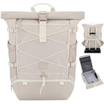 Johnny Urban Sac à Dos Voyage Femme Homme Beige - Allen Travel L - 37L Rolltop Sac à Dos Grand - Idéal pour le Voyage, La Randonnée - Résistant à l'Eau