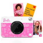 Barbie x Kodak Printomatic Full-Color Instant Print Digital Camera – 5MP Portable Barbie Camera Prints Colorful 2x3” Sticky-Back Photos – Signature Style