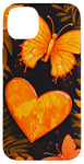 Coque pour iPhone 14 Plus Papillon orange classique tropical de sensibilisation au cancer du sein