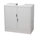 URBNLIVING Flaminio Partial Pedestal Bathroom Sink Cabinet Under Cupboard Storage Furniture (Matt White)