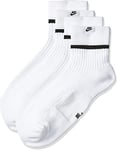 NIKE Men U SNKR SOX ESSENTIAL ANKLE 2PR Socks - White/Black, X-Large