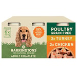 Harringtons Complete Wet Can Grain Free Hypoallergenic Adult Dog Food Poultry Pack 6x400g - Chicken & Turkey - Made with All Natural Ingredients