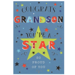 Congrats Grandson, You're a Star, So Proud of You. Congratulations Card. Exams?