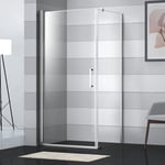 Sanipro Slagdør Safe-collection 70-100 Krom / 70cm Laminert Glass