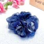 Flower Hair Scrunchies Elastiska hårband BLÅ Blue