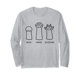 Rock Paper Scissors Hand Game Cute Paw Funny Cat Long Sleeve T-Shirt