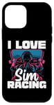 Coque pour iPhone 12 mini Cute Video Gamer For Women - I Love Sim Racing