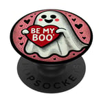 Be my Boo Illustration fantôme Saint-Valentin PopSockets PopGrip Adhésif