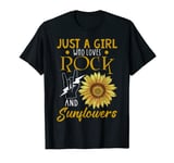 Just A Girl Who Love Rock Sunflower - Rock n Roll T-Shirt