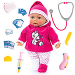 Bayer Design - 93841AA Doctor Baby doll with function, interactive, with sounds, moving tongue, soft body, accessory