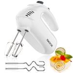 Hand Mixer for Baking, Food Beater Handheld Hand Whisk with Turbo Boost Control 5-Speeds 350W Electric Cake Mixer for Kitchen Food Baking +4 Stainless Steel Accessories