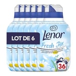 Lenor Air Frais, Adoucissant Linge, 216 Lavages (6x36), Peaux Sensibles, Formule Hypoallergénique, Testé Dermatologiquement, Fraîcheur Jusqu'à 7 Jours, Douceur D’origine Végétale, Fabriqué en France