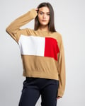 Tommy Hilfiger Womens Icon Flag Sweatshirt - Brown - Size X-Small