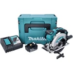 Makita - dss 610 RF1J Scie circulaire à main sans fil 18 v 165 mm + 1x Batterie bl 1830 b + Chargeur DC18RC + makpac