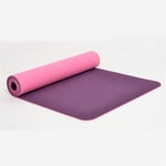 MH-RING TPE Non Slip Yoga Mat, 8mm Thick Eco-Friendly Fitness Exercise Mat with Carry Bag and Strap Perfect for Yoga, Pilates and Gymnastics 183 * 61cm (Color : Purple)