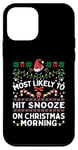 Coque pour iPhone 12 mini Plus susceptible de frapper Snooze le matin de Noël assorti