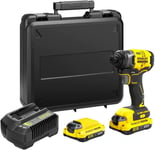 Stanley Fatmax Visseuse À Impacts Sans Fil 18V Lithium Ion Moteur Brushless 170 Nm 3500 Cps/Mn Avec 1 Mallette 2 Batteries 2Ah 1 Chargeur Gamme Fatmax V20 Sfmcf810D2K-Qw