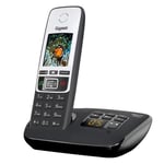Gigaset C190A SINGLE - Premium Cordless Home Phone with Answer Machine and Nuisance Call Block - Black/Silver