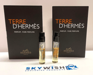 2 x HERMES TERRE D'HERMES Parfum Pure Perfume 2ml  Sample Spray