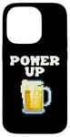 Coque pour iPhone 14 Pro Mug à bière pixelisé Power Up