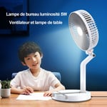 Mini Climatiseur Mobile Pliable Evolutif Ventilateur Mural Avec Lampe de table Ventilateur De Bureau Blanc