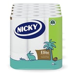 Nicky Elite Coconut Fresh Toilet Tissue - 45 Rolls of White Toilet Paper, 168 Sheets per Roll, 3-Ply, Exotic Coconut Scent, Softeness and Comfort to the Skin, 100% FSC Certified Paper, Easy Open Pack