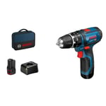 Perceuse à percussion Bosch Professional GSB 12V-15 + 2 batteries 2,0Ah + Chargeur AL 12V-20 - 06019B690H