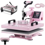 VEVOR Machine de Sublimation Textile, Rose, 38x38 cm